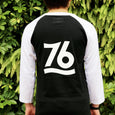Number76 Original Raglan T-Shirt - Black w/White sleeve - Number76 Malaysia