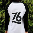 Number76 Original Raglan T-Shirt - White w/Black sleeve - Number76 Malaysia